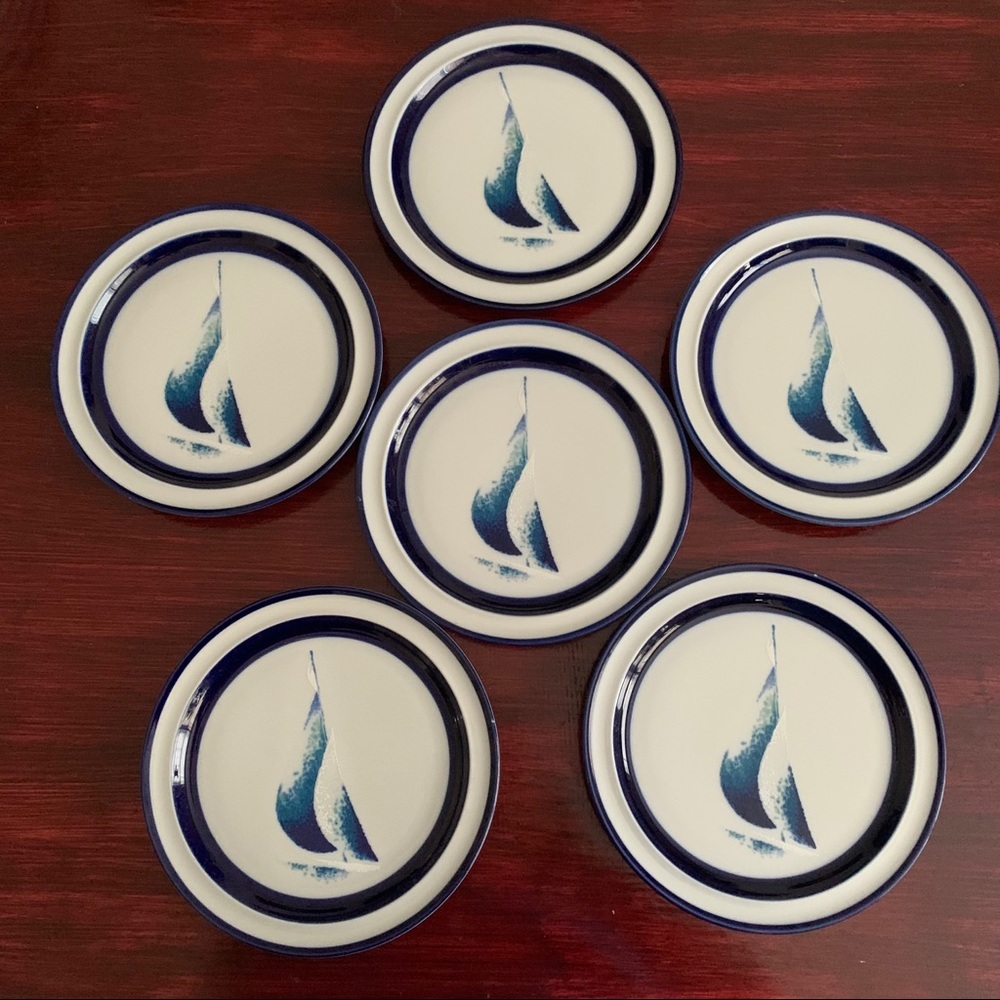 Set of 6 Noritake Running Free salad plates - Picture 2 of 8
